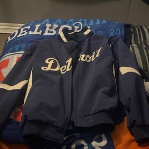 MLB Detroit Varsity Jacket in Navy and White